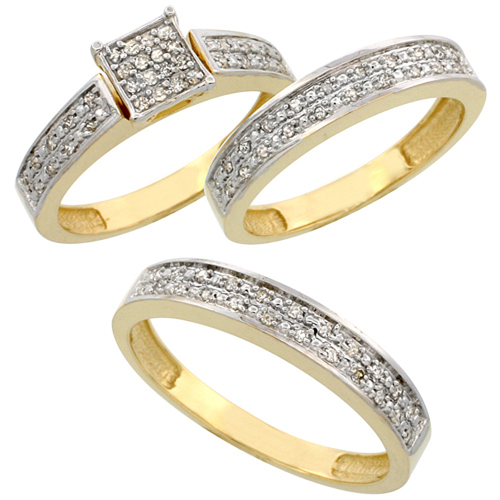 wedding ring trio sets