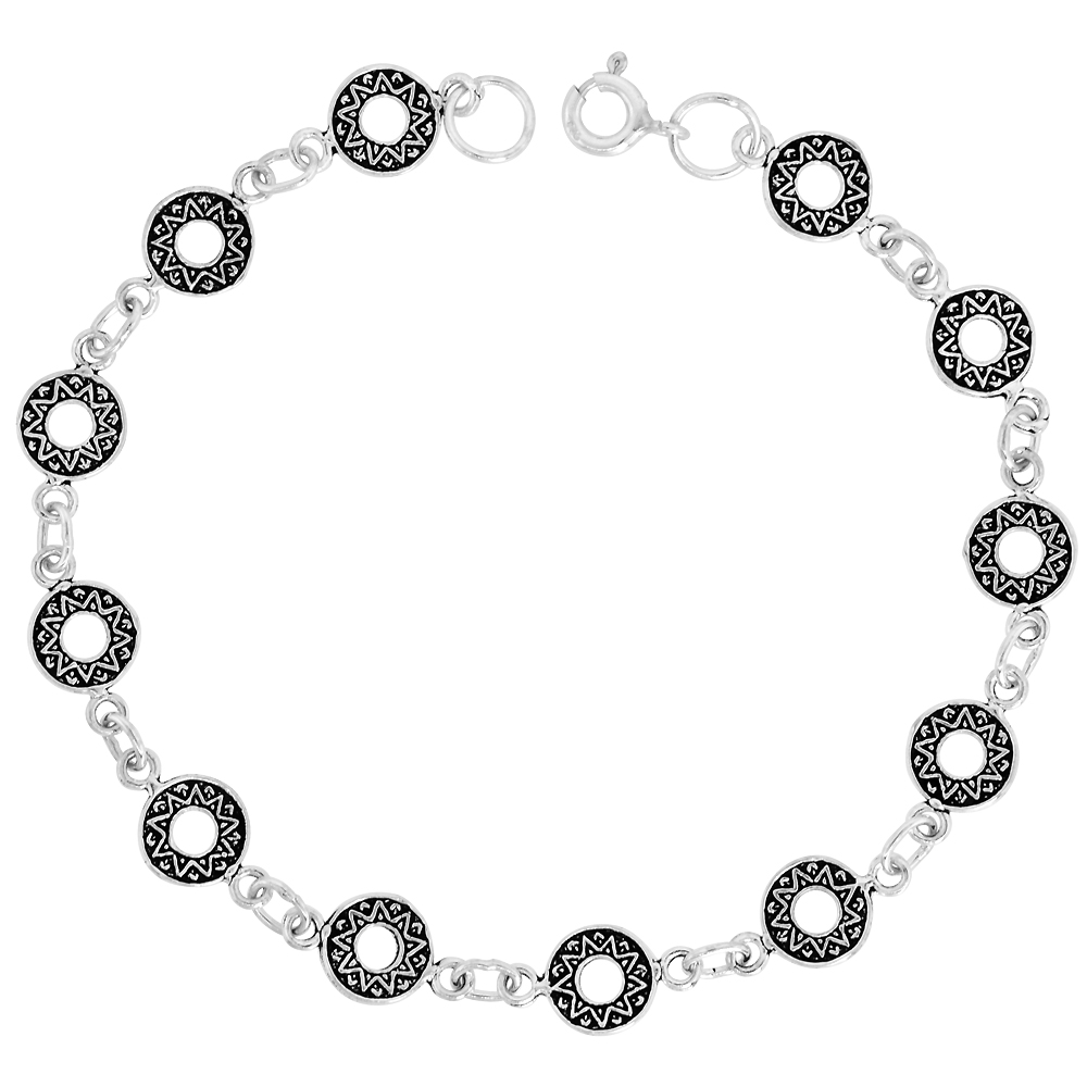 Dainty Sterling Silver Celtic Bracelet for Women and Girls, 5/16 wide 7.5 inch long