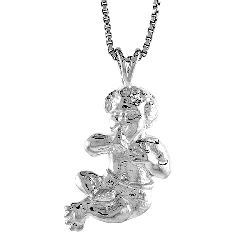 Sterling Silver Baby Pendant, 7/8 inch Tall