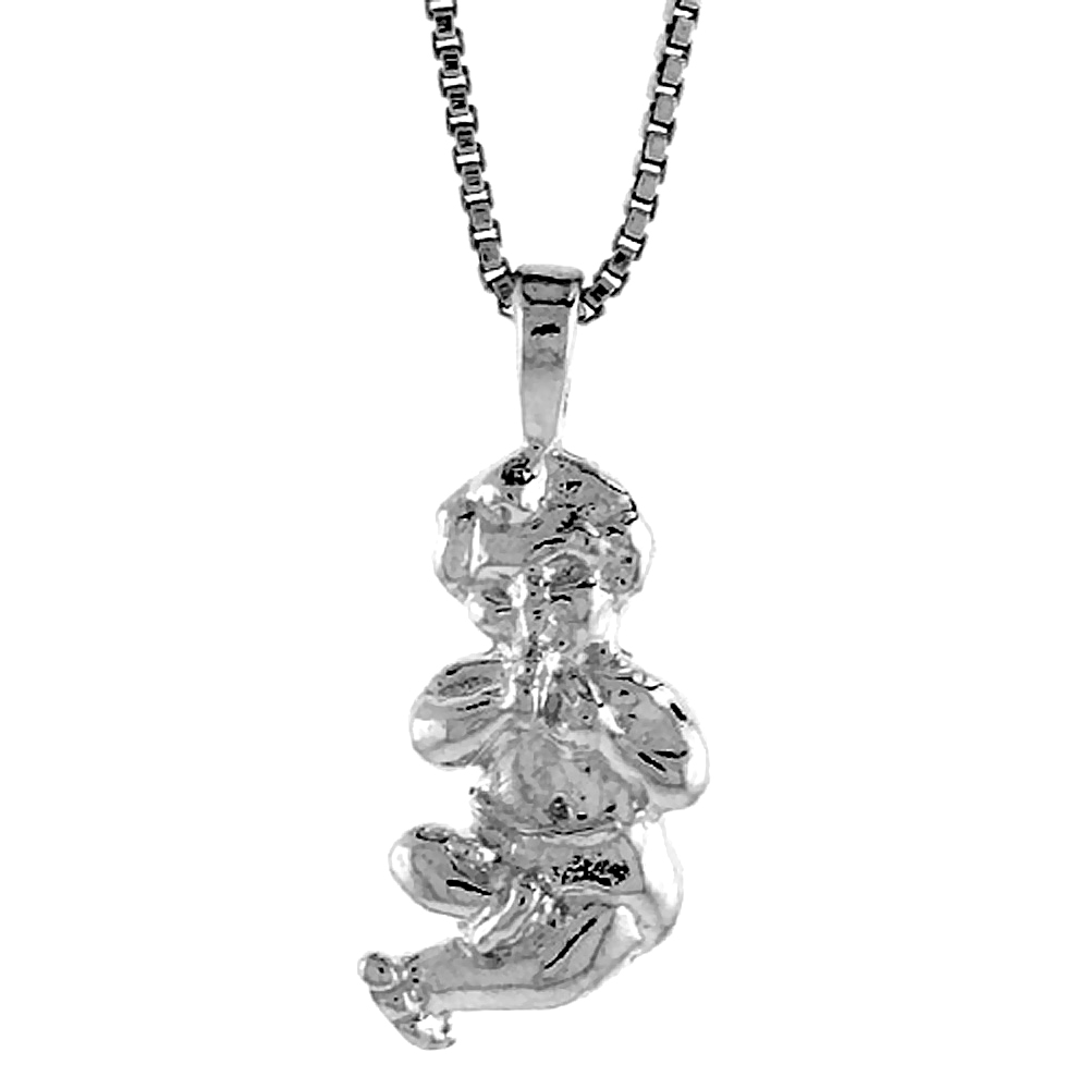 Sterling Silver Baby Pendant, 3/4 inch Tall
