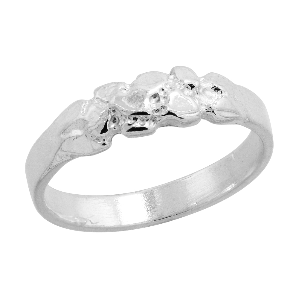 Sterling Silver Nugget Baby Ring / Kid\'s Ring / Toe Ring (Available in Size 1 to 5)