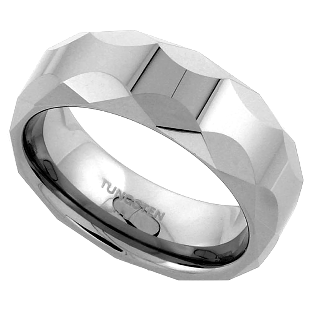 3 16 Tungsten Carbide Faceted Comfort Fit Domed Band