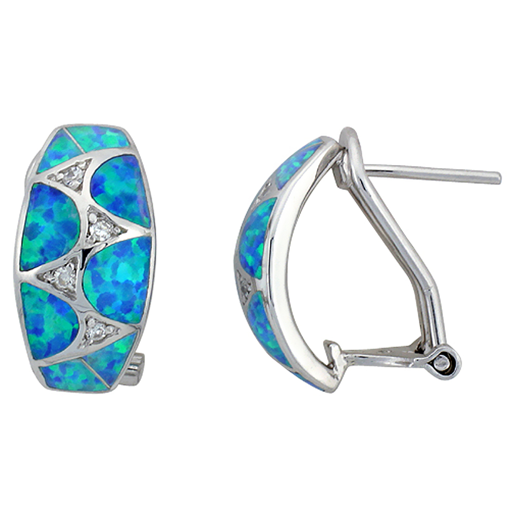 Silver Earrings/Lab Opal