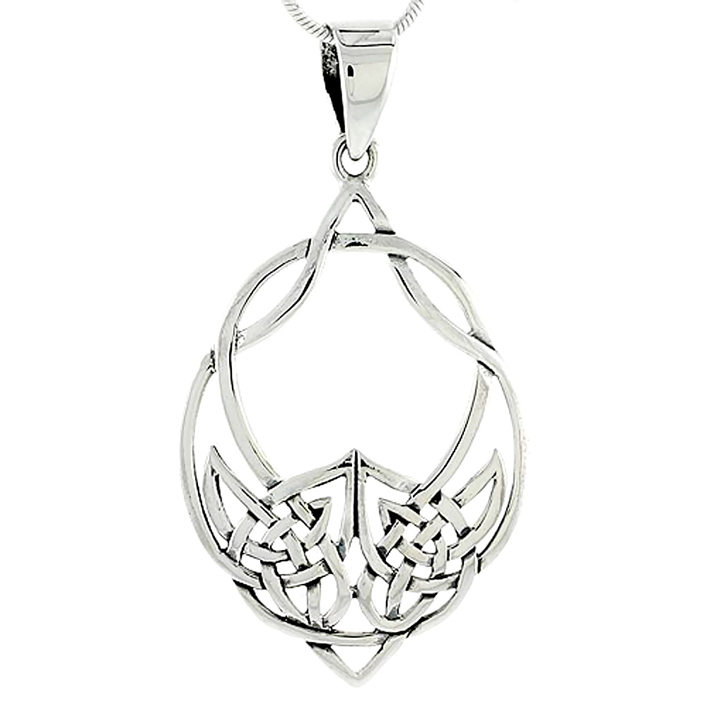 Sterling Silver Celtic Knot Charm, 1 3/8 inch