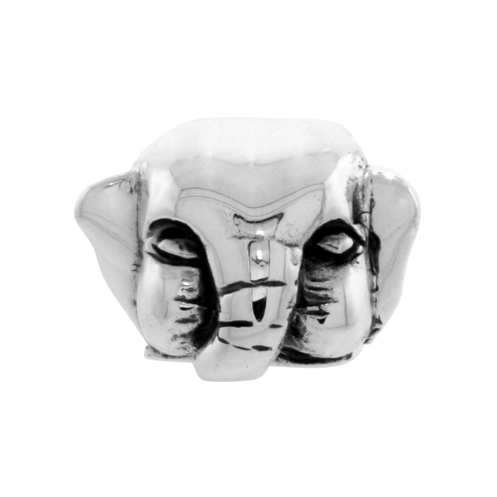 Sterling Silver Elephant Bead Charm for most Charm Bracelets