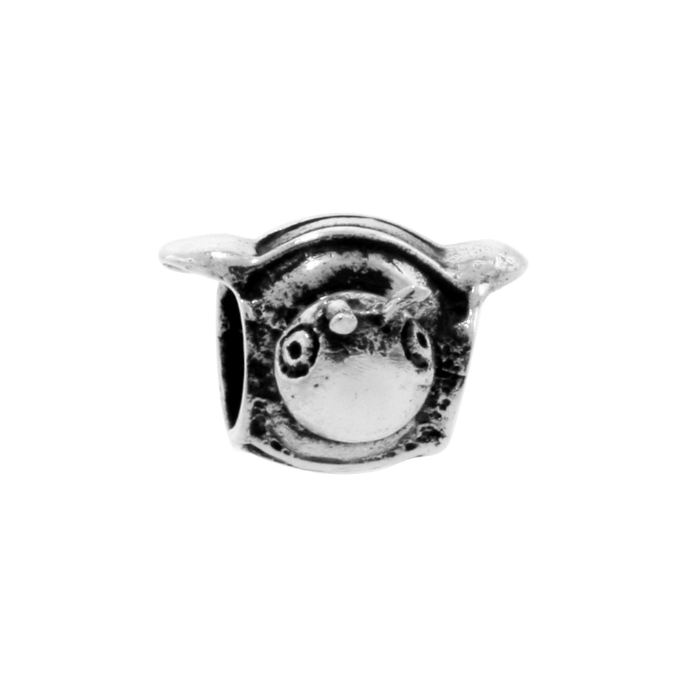 Sterling Silver Honey Bee Bead Charm for most Charm Bracelets