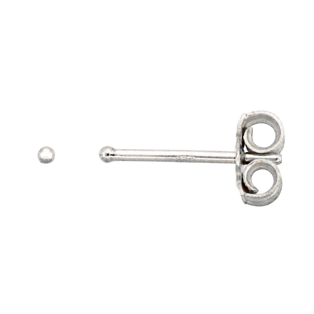 Sterling Silver very tiny 1mm Ball Stud Earrings / Nose Studs 1/32 inch - Picture 1 of 1
