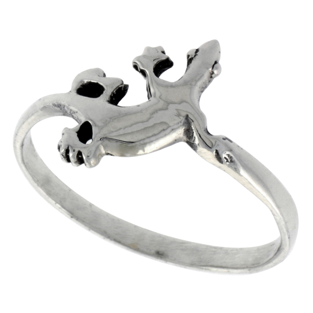 Sterling Silver Gecko Ring 5/8 inch wide, sizes 6 - 10 - Picture 1 of 1