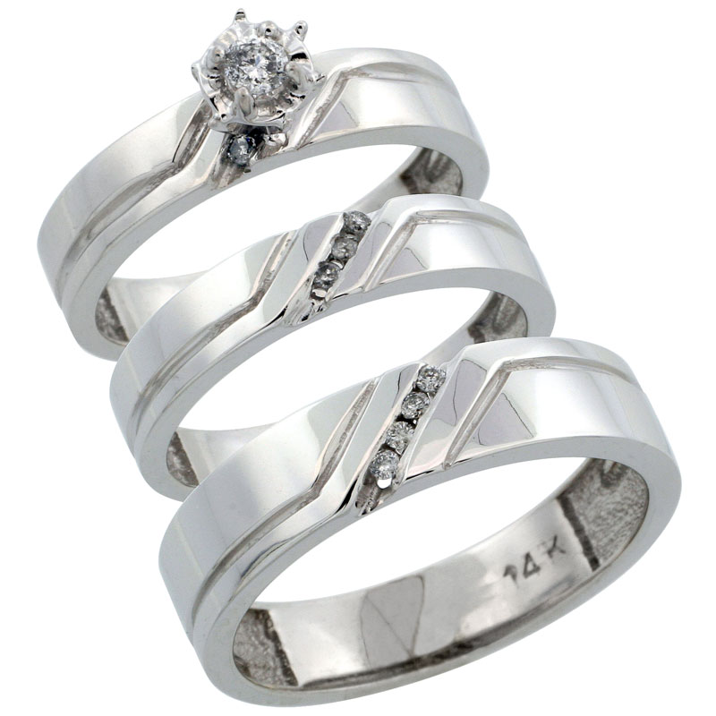 Wedding & Engagement Sets$$$14k White Gold Diamond Jewelry