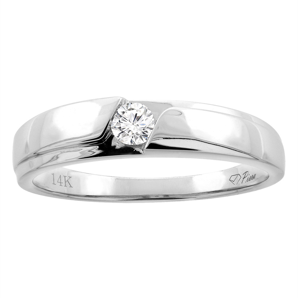 14K White Gold Ladies&#039; Diamond Wedding Band 4 mm 0.11 cttw, sizes 5 - 10