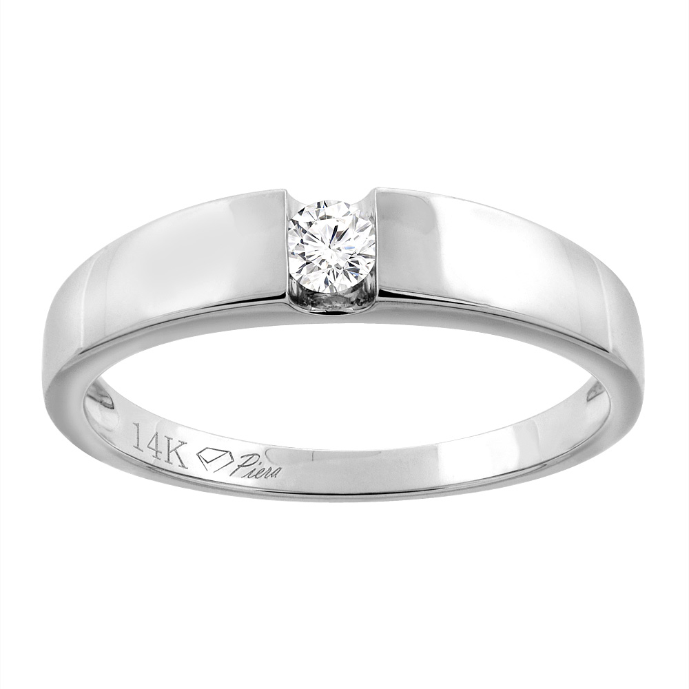 14K WHITE GOLD LADIES' DIAMOND WEDDING BAND 4 MM 0.11 CTTW, SIZES 5 - 10