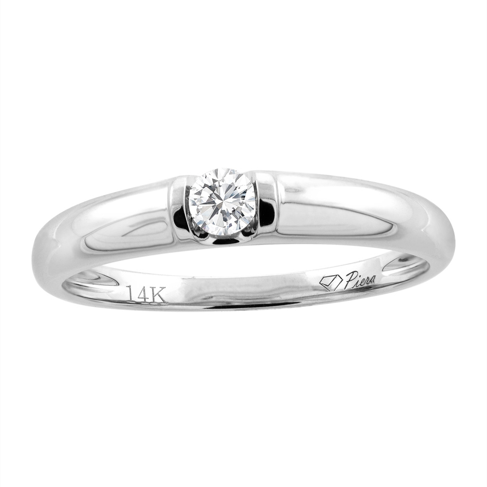 14K WHITE GOLD LADIES' DIAMOND WEDDING BAND 3 MM 0.11 CTTW, SIZES 5 - 10