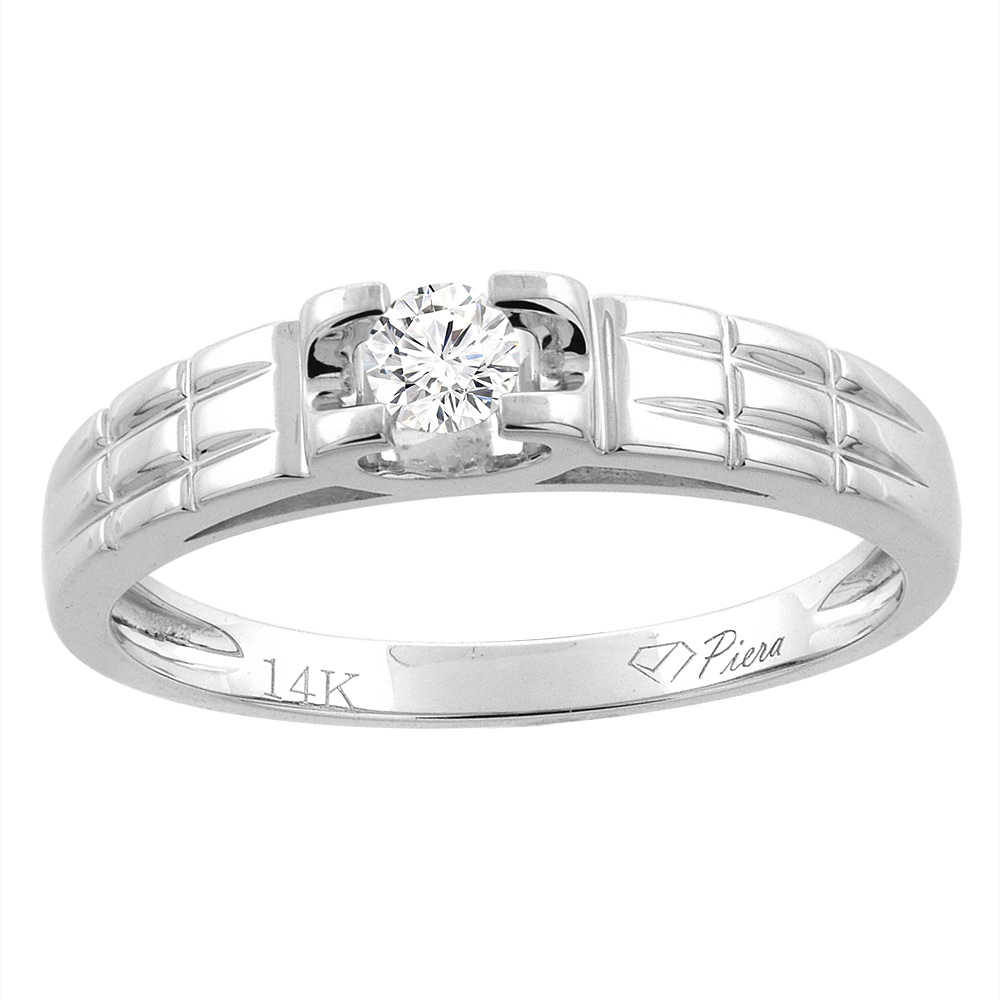 14K WHITE GOLD LADIES' DIAMOND WEDDING BAND 3 MM 0.11 CTTW, SIZES 5 - 10