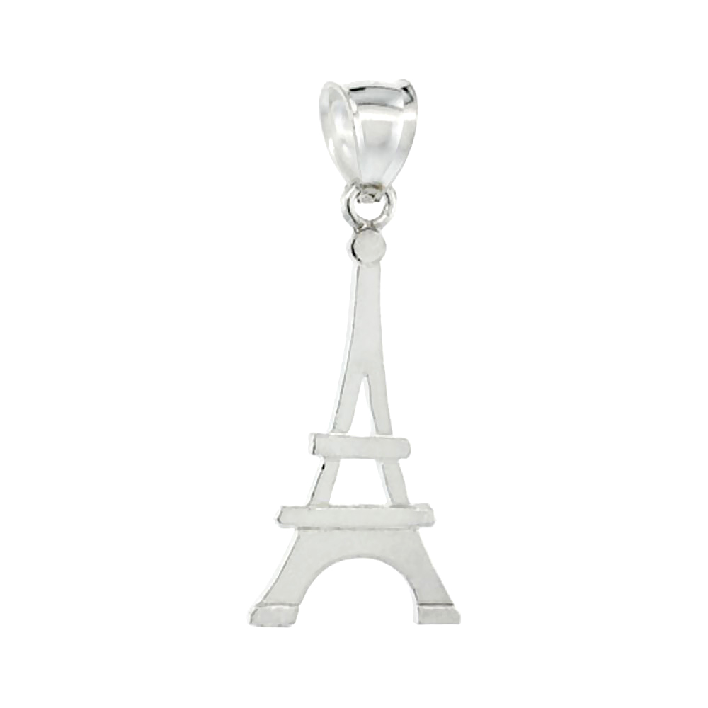 STERLING SILVER EIFFEL TOWER PENDANT, 3/8 INCH