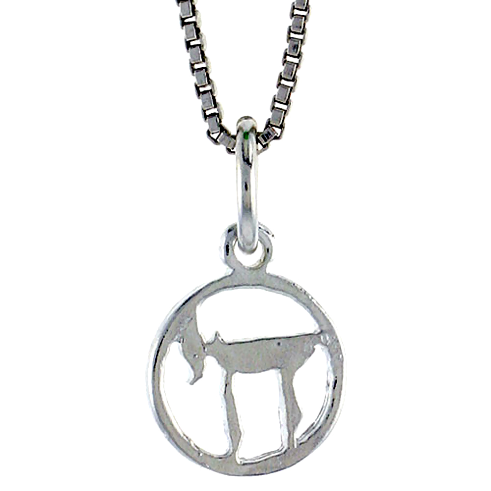 STERLING SILVER SMALL CHAI PENDANT, 3/8 INCH