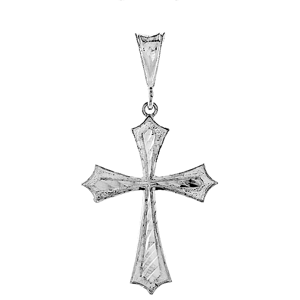 1 3/8 INCH STERLING SILVER CROSS PENDANT