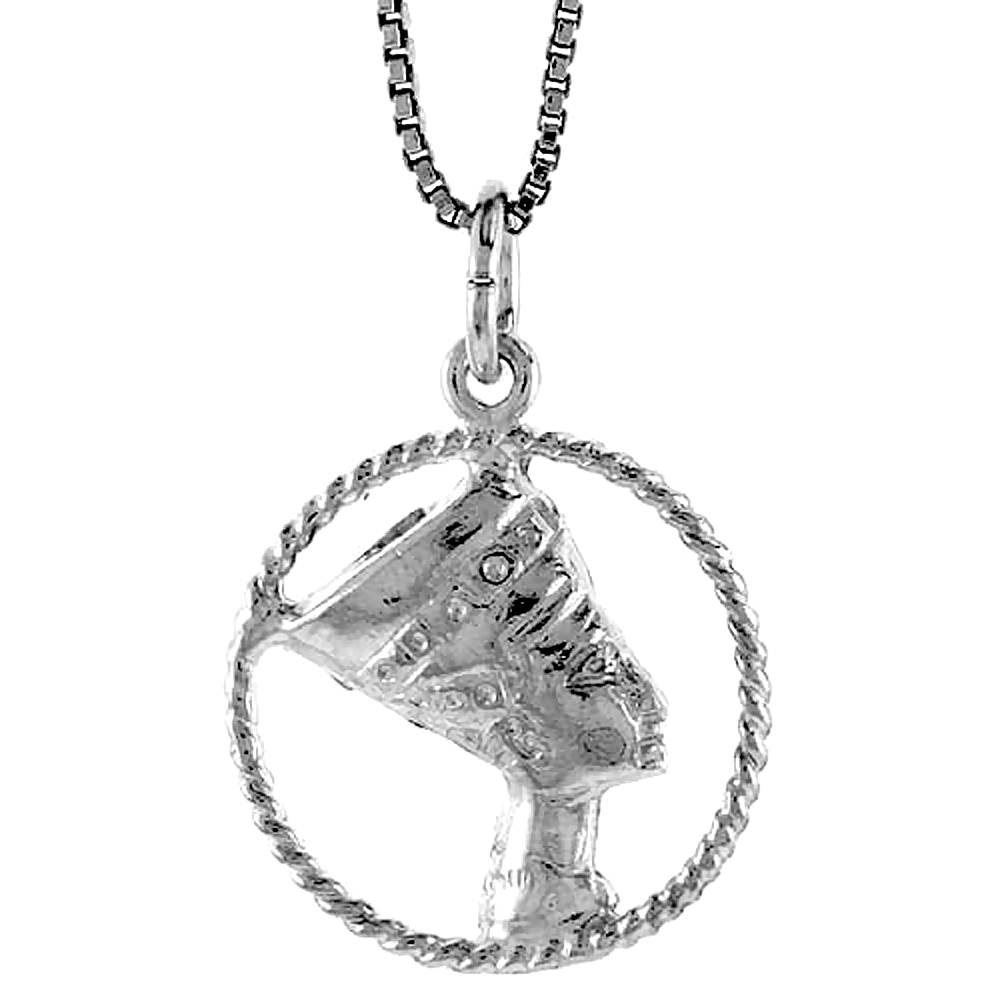 STERLING SILVER CLEOPATRA PENDANT, 5/8 INCH
