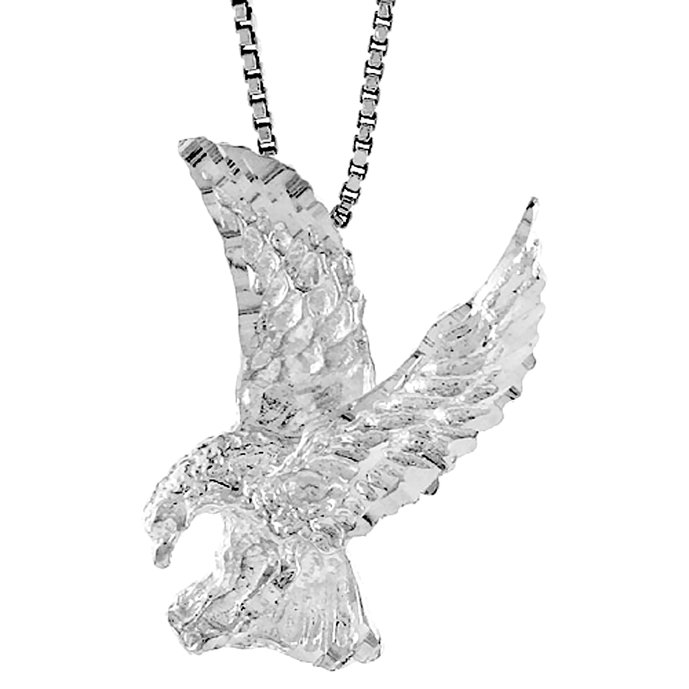 STERLING SILVER EAGLE PENDANT, 1 INCH TALL