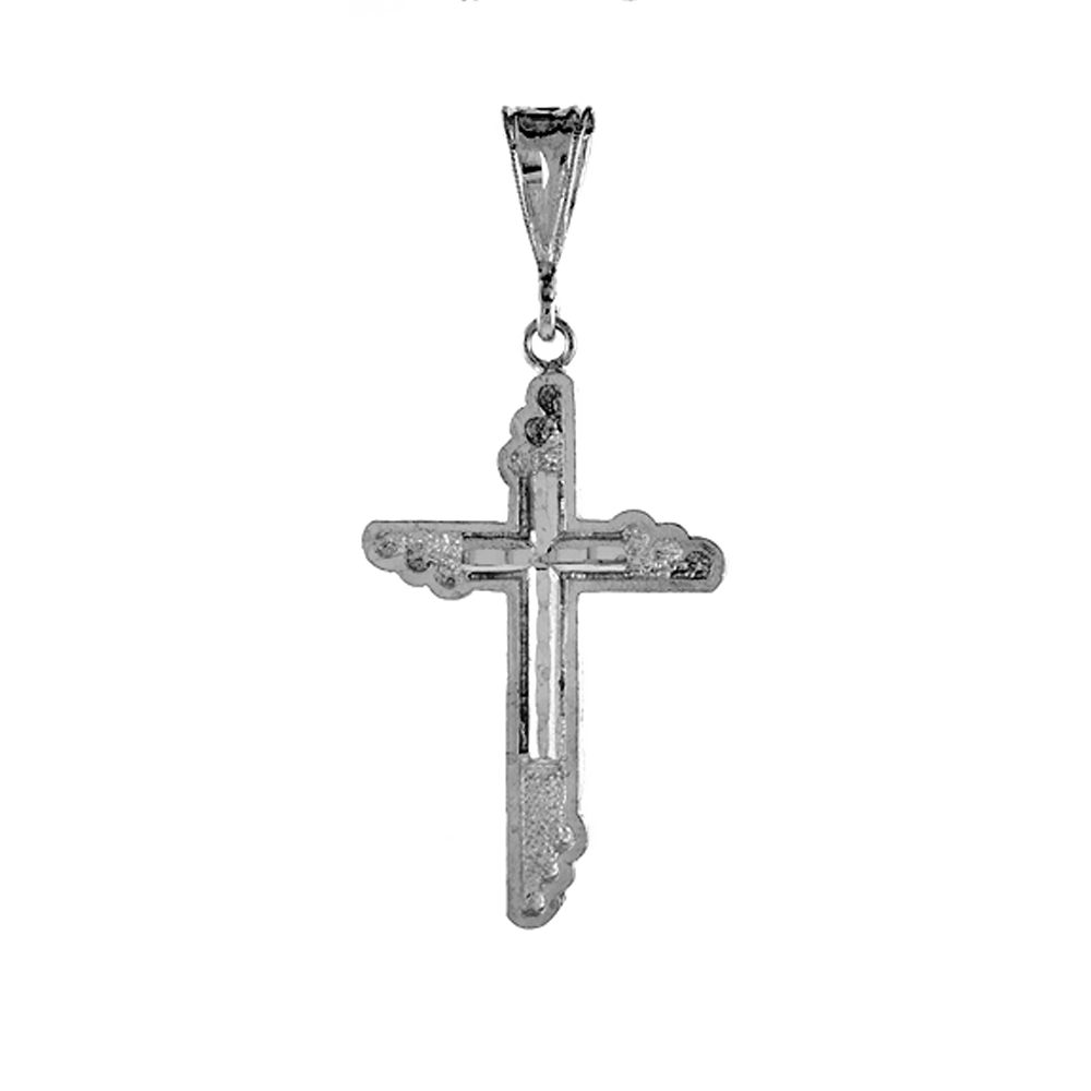 1 1/2 INCH STERLING SILVER CROSS PENDANT