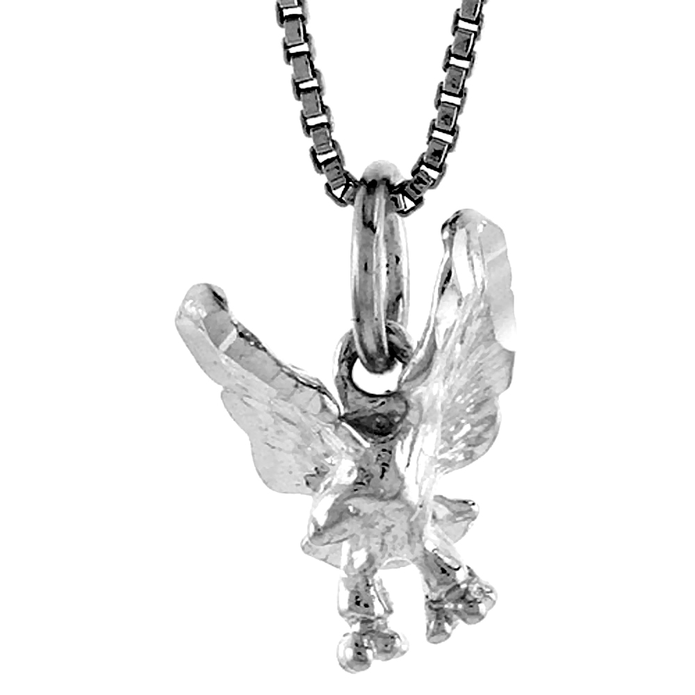 STERLING SILVER SMALL EAGLE PENDANT, 1/2 INCH