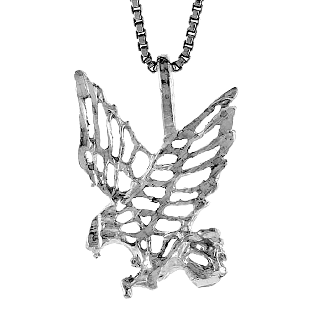 STERLING SILVER EAGLE PENDANT, 3/4 INCH