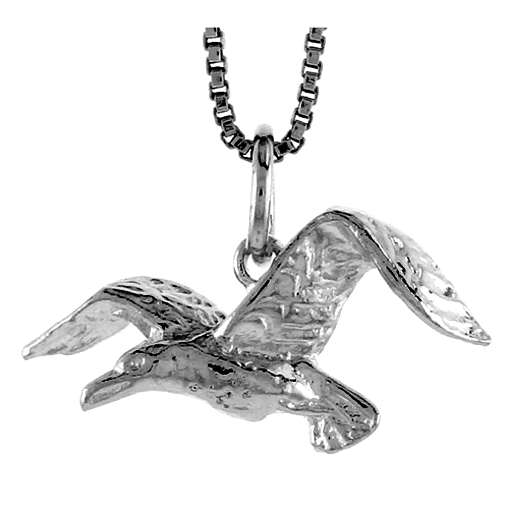 STERLING SILVER SEA GULL PENDANT, 1/2 INCH TALL