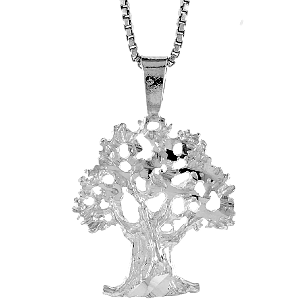 STERLING SILVER TREE OF LIFE PENDANT, 3/4 INCH TALL