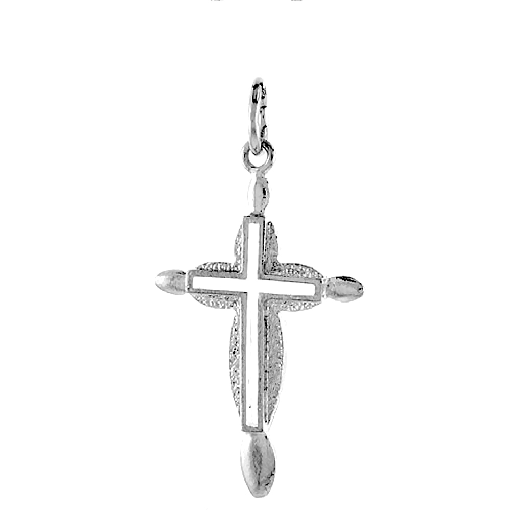 1 1/4 INCH STERLING SILVER CROSS PENDANT