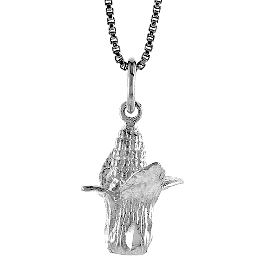 STERLING SILVER CORN PENDANT, 5/8 INCH TALL