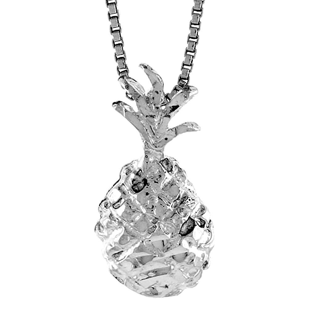 STERLING SILVER PINEAPPLE PENDANT, 3/4 INCH TALL