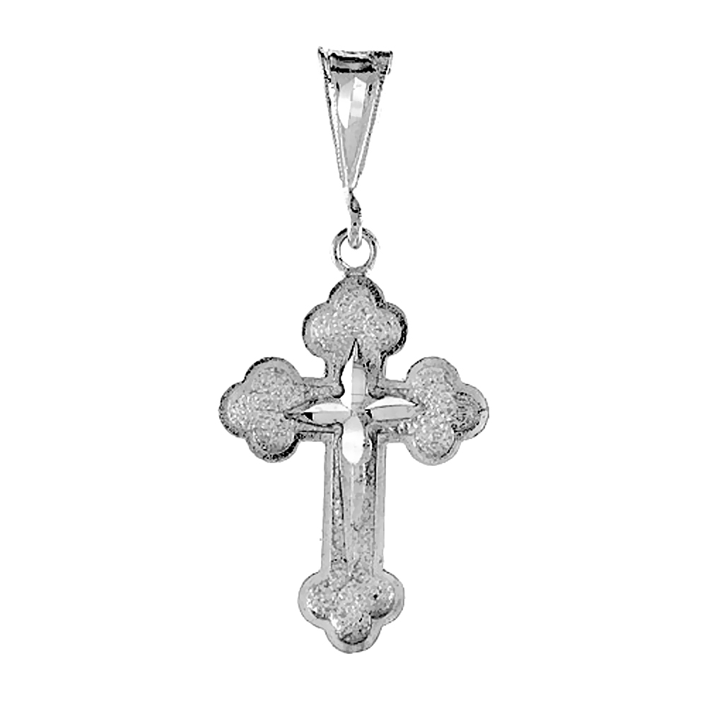 1 1/8 inch Sterling Silver Apostle's Cross Pendant