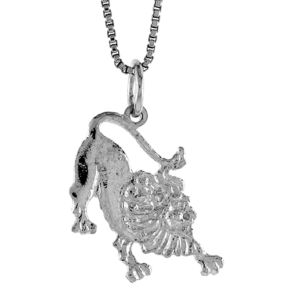 STERLING SILVER LION PENDANT, 3/4 INCH TALL