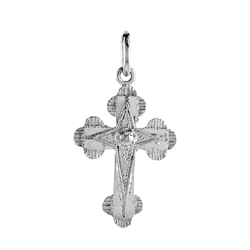 1 INCH STERLING SILVER APOSTLE'S CROSS PENDANT