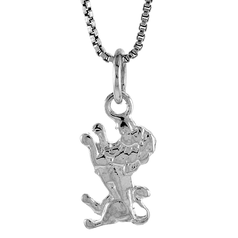 STERLING SILVER TEENY LION PENDANT, 1/2 INCH TALL
