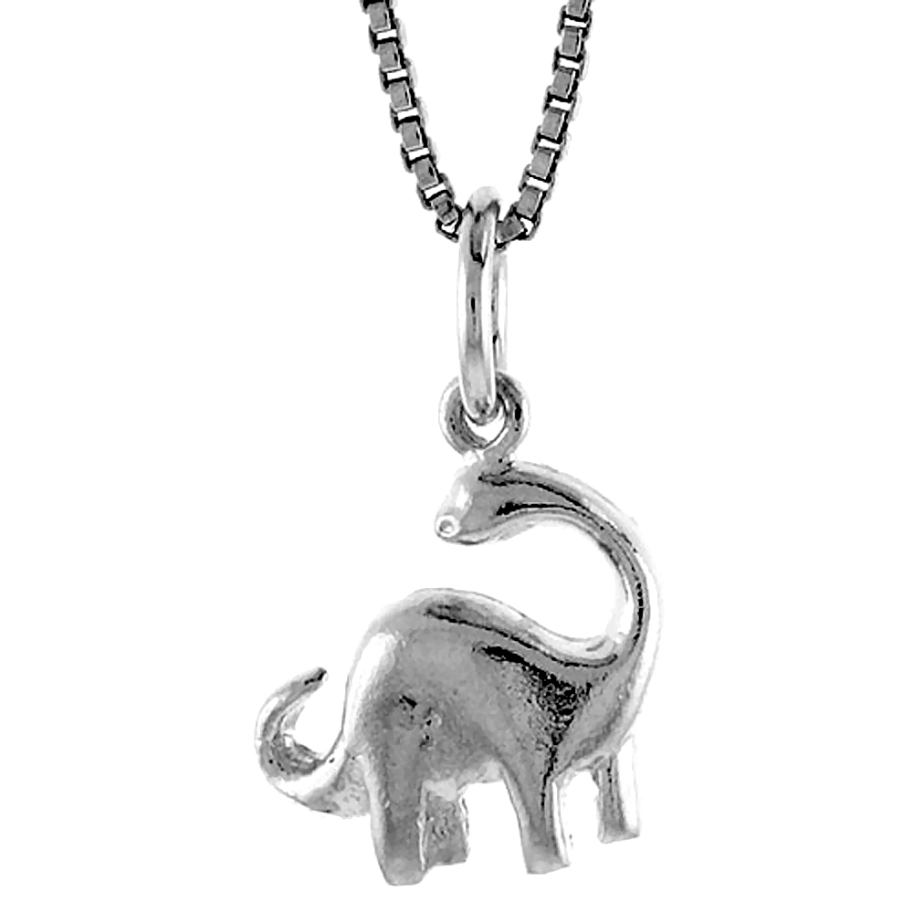 STERLING SILVER SMALL SAUROPODA DINOSAUR PENDANT, , 1/2 INCH TALL