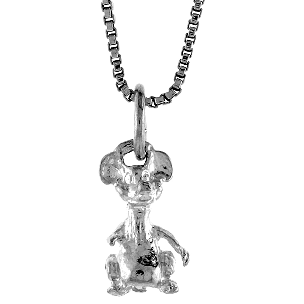 STERLING SILVER MOUSE PENDANT, 1/2 INCH