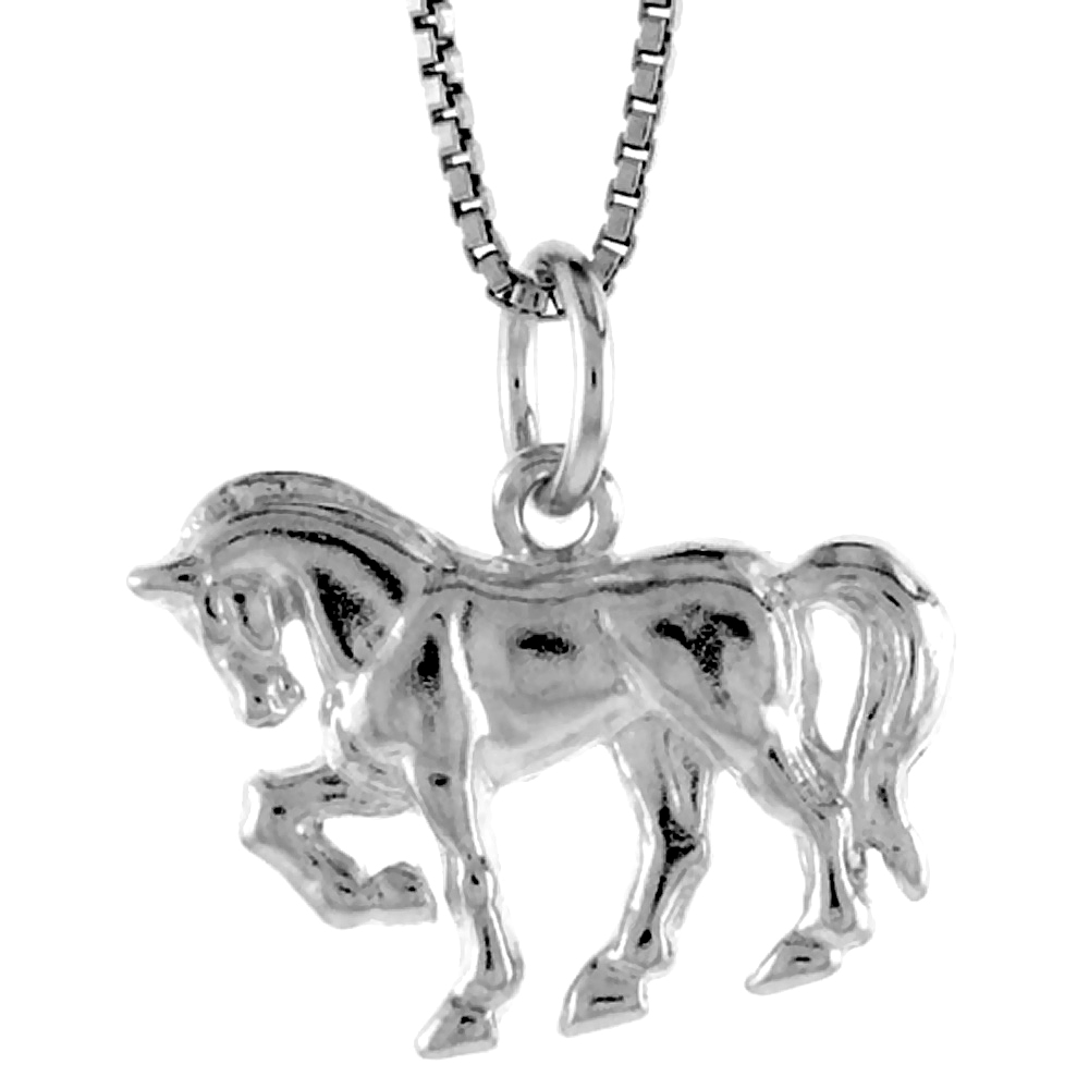 STERLING SILVER ARABIAN HORSE PENDANT, 1/2 INCH TALL
