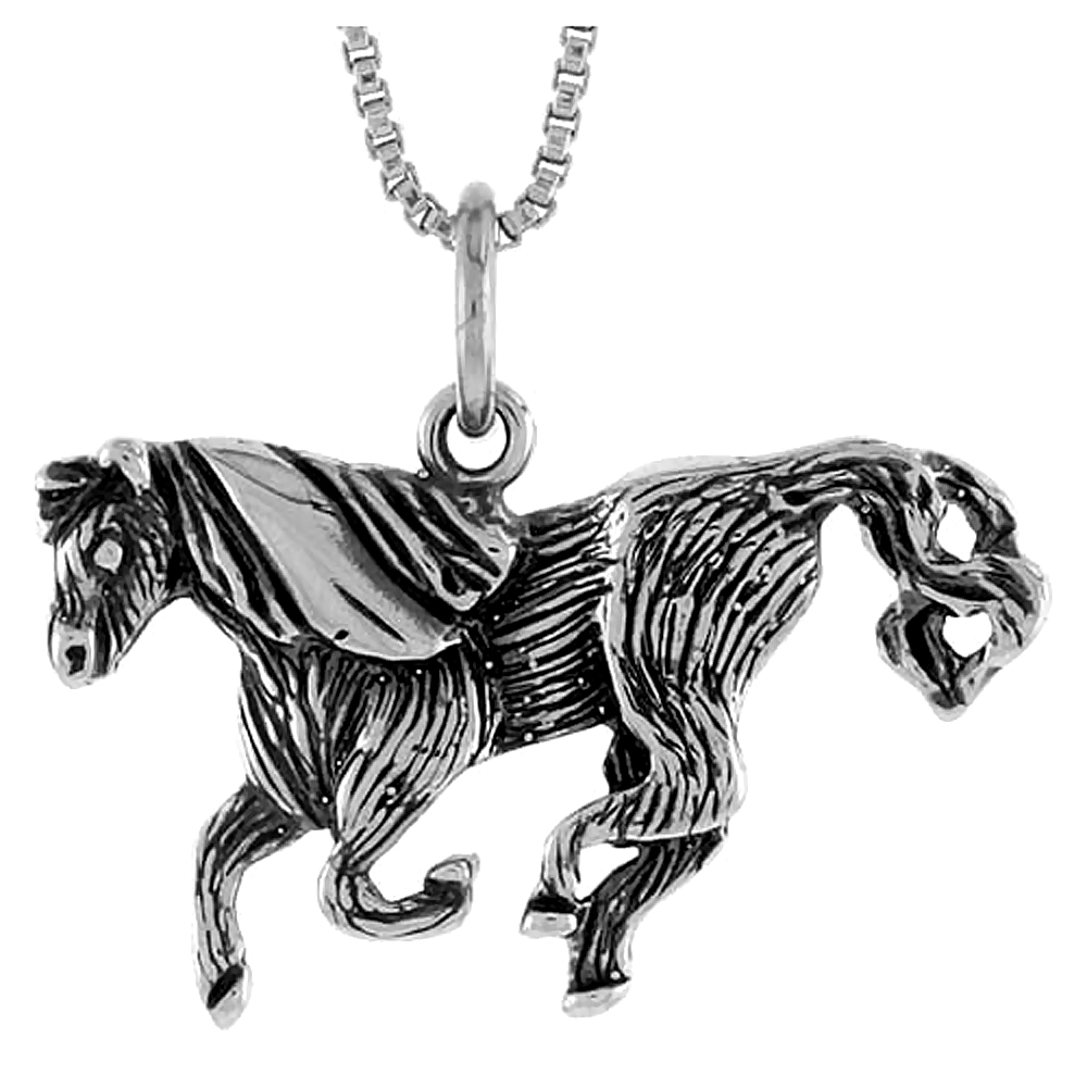 STERLING SILVER HORSE PENDANT, 5/8 INCH TALL