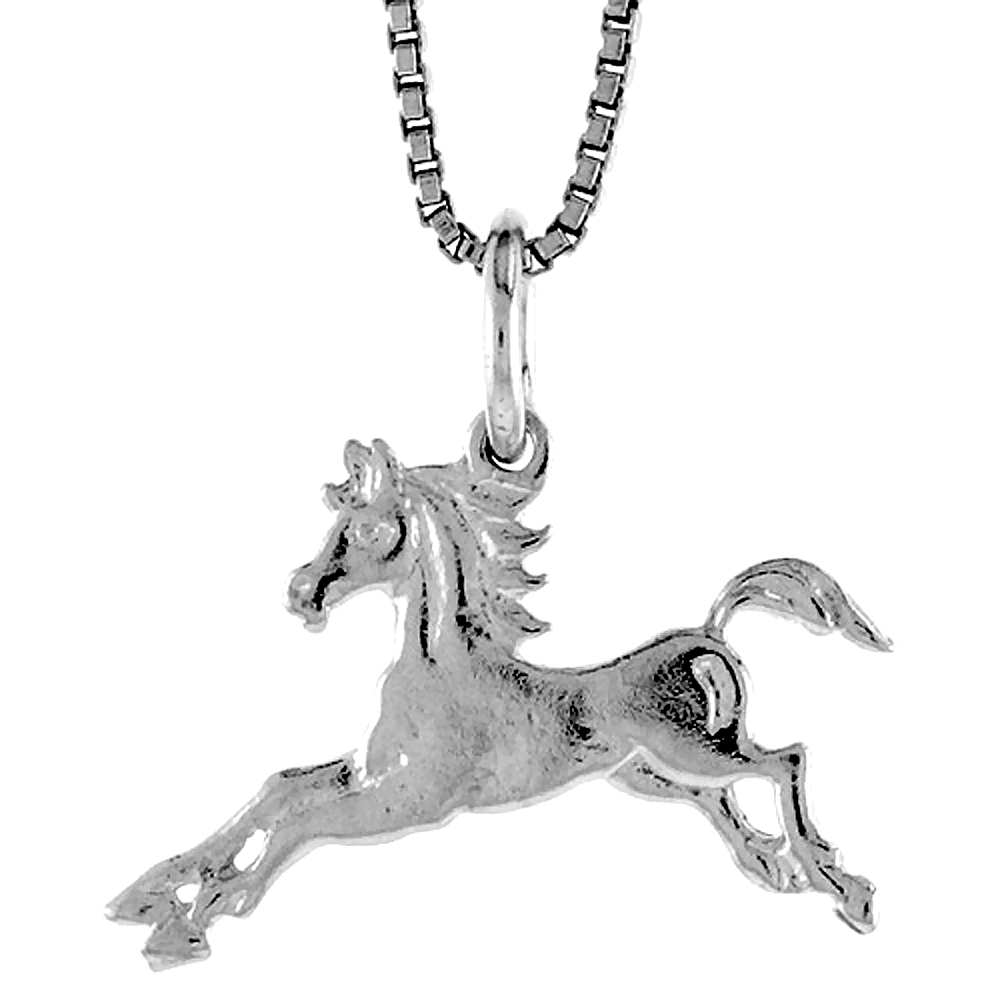 STERLING SILVER TEENY HORSE PENDANT, 1/2 INCH TALL