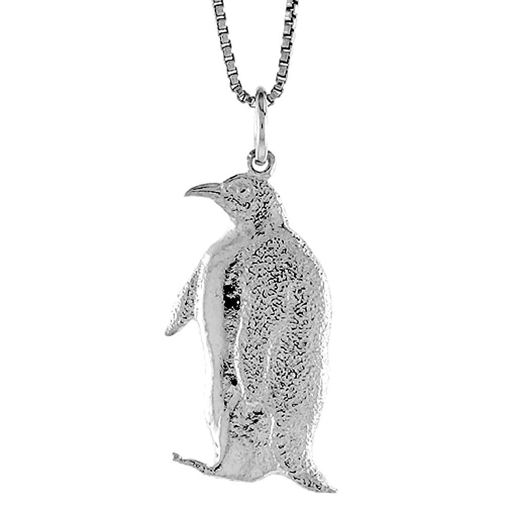 STERLING SILVER PENGUIN PENDANT, 1 INCH TALL