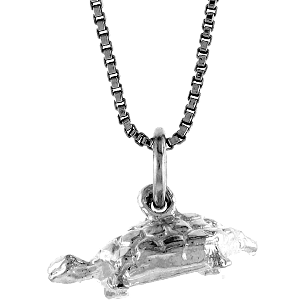 STERLING SILVER TURTLE PENDANT, 5/16 INCH TALL