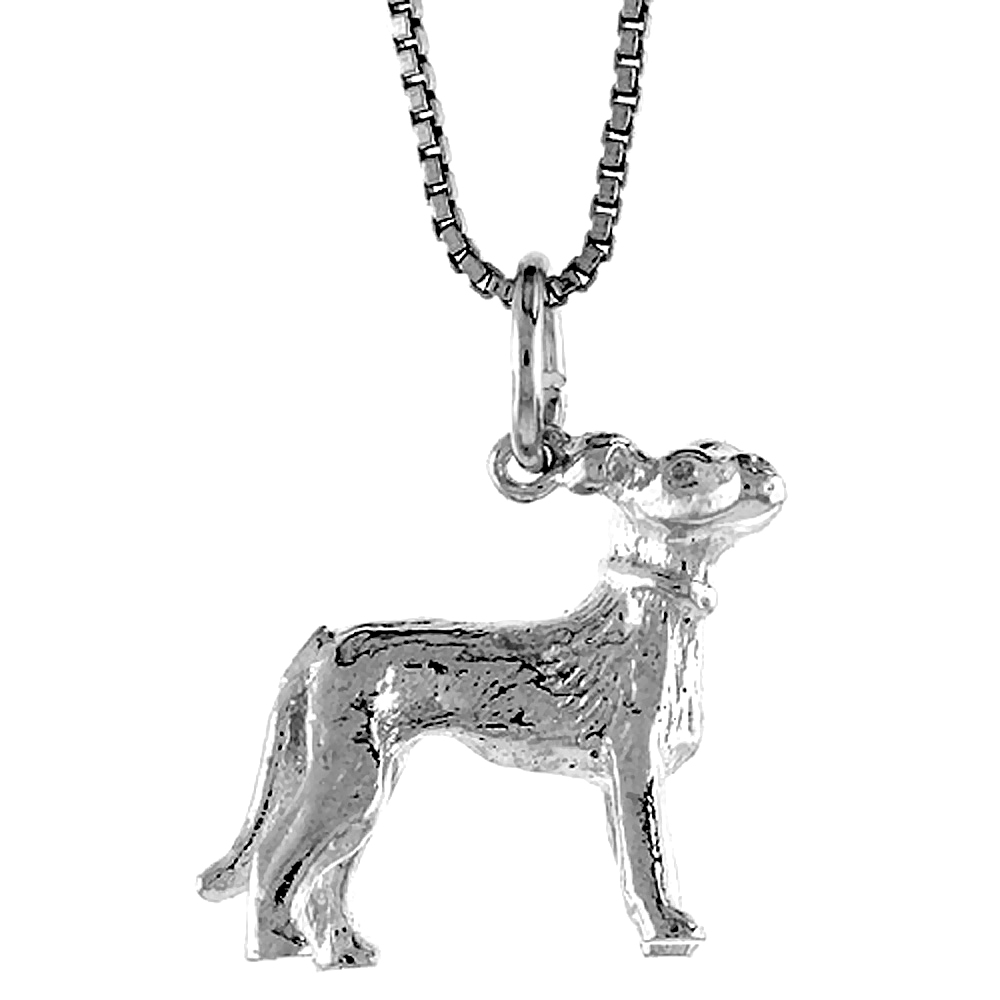STERLING SILVER YEAR OF THE DOG PENDANT CHINESE ZODIAC, 3/4 INCH TALL