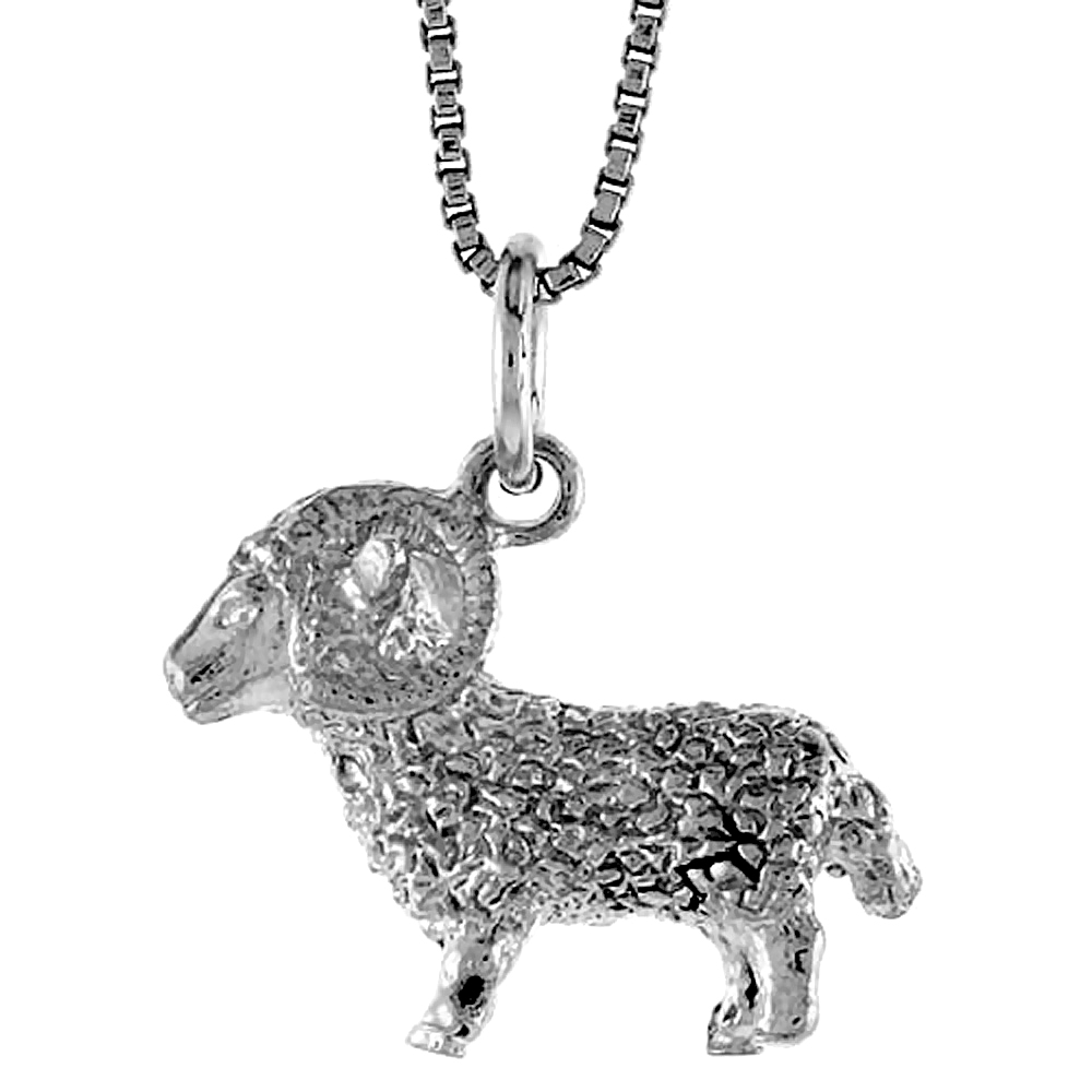 STERLING SILVER ZODIAC CHARM FOR ARIES 1/2 INCH TALL