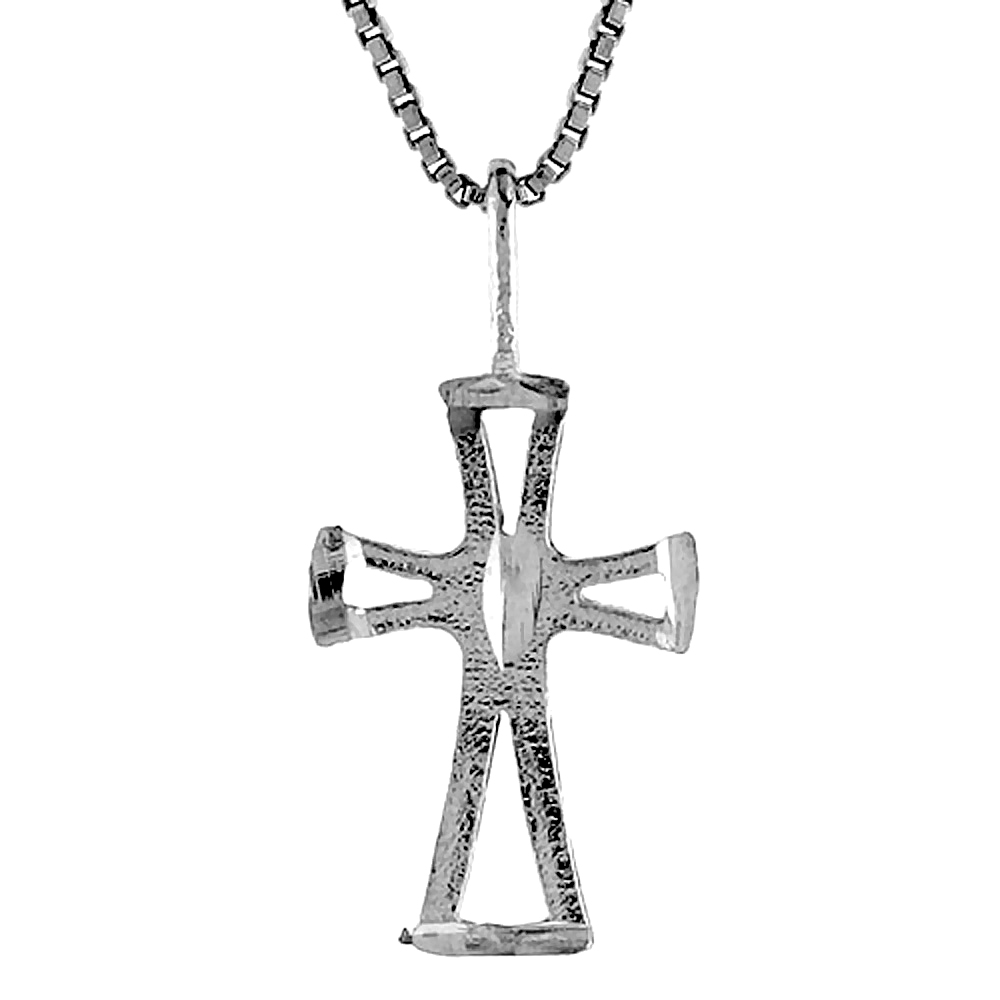 STERLING SILVER CROSS PENDANT, 1/2 INCH