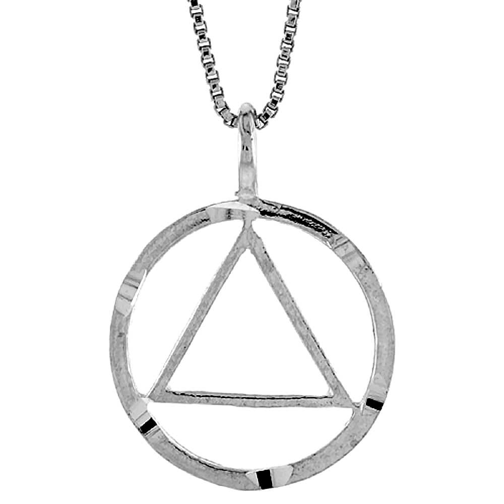 STERLING SILVER RECOVERY PENDANT, 3/4 INCH TALL