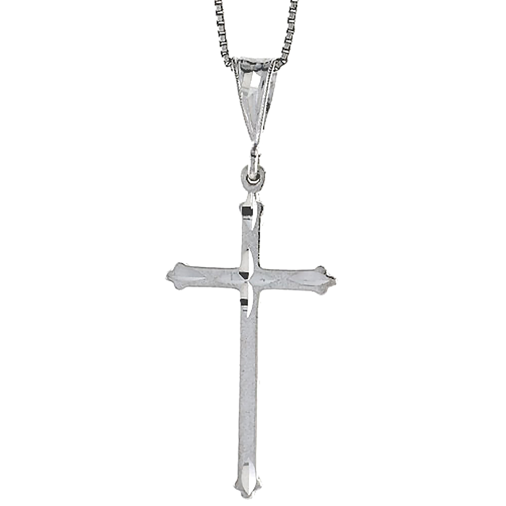 STERLING SILVER CROSS PENDANT, 1 1/2 INCH