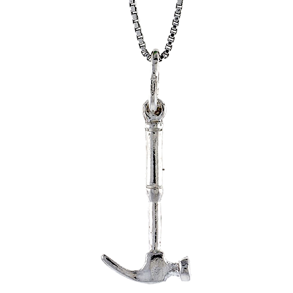 STERLING SILVER HAMMER PENDANT, 1 INCH TALL