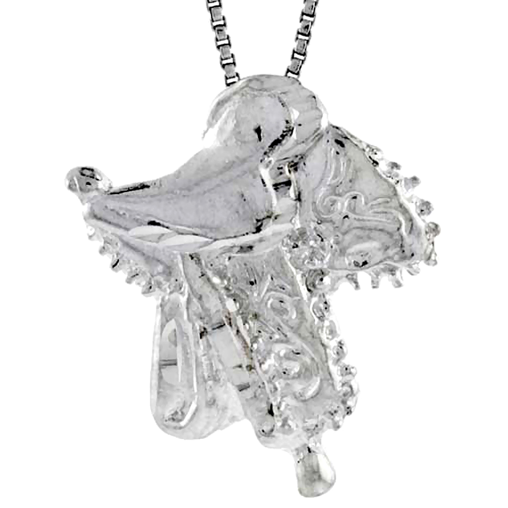 STERLING SILVER SADDLE PENDANT, 7/8 INCH TALL