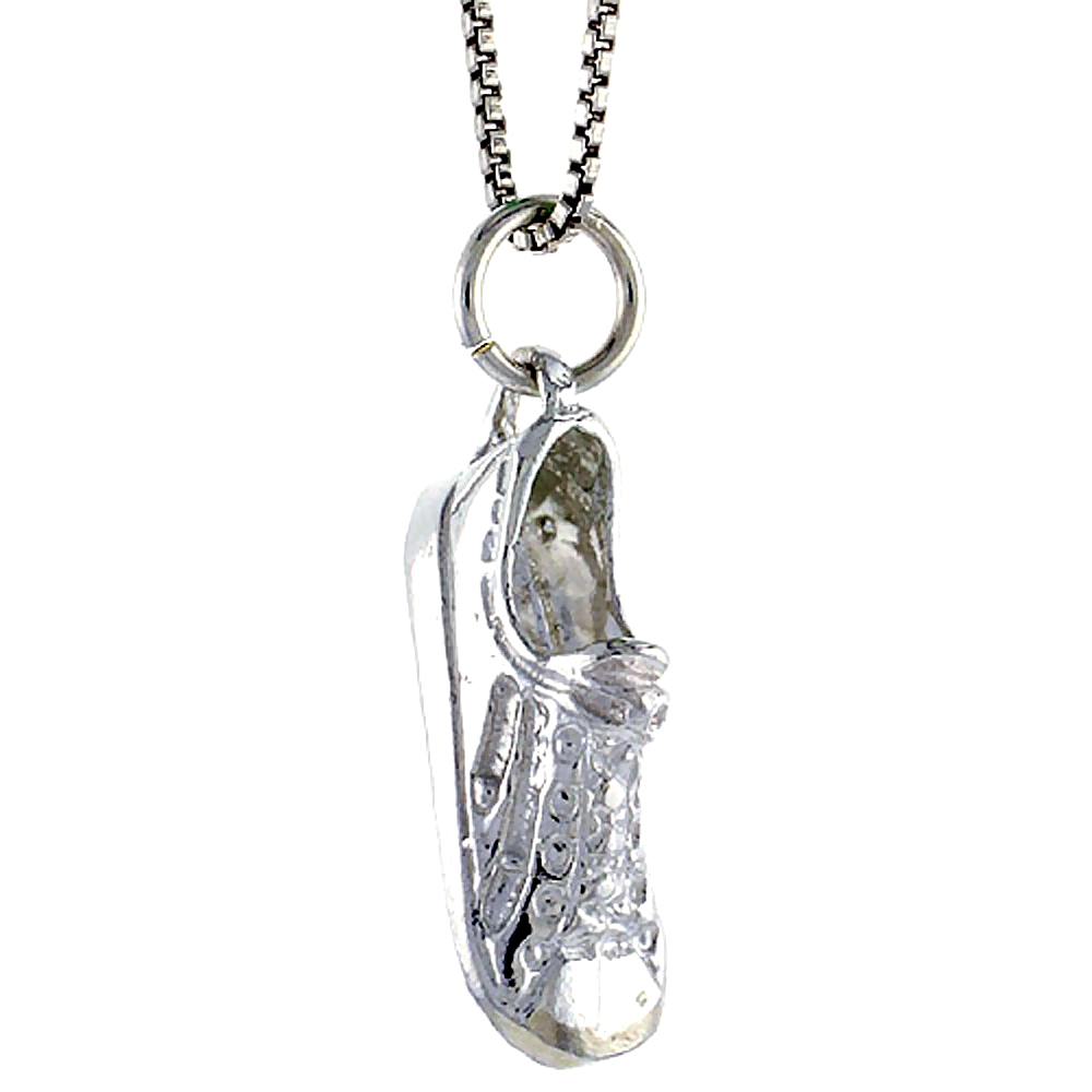 STERLING SILVER SNEAKER PENDANT, 7/8 INCH TALL