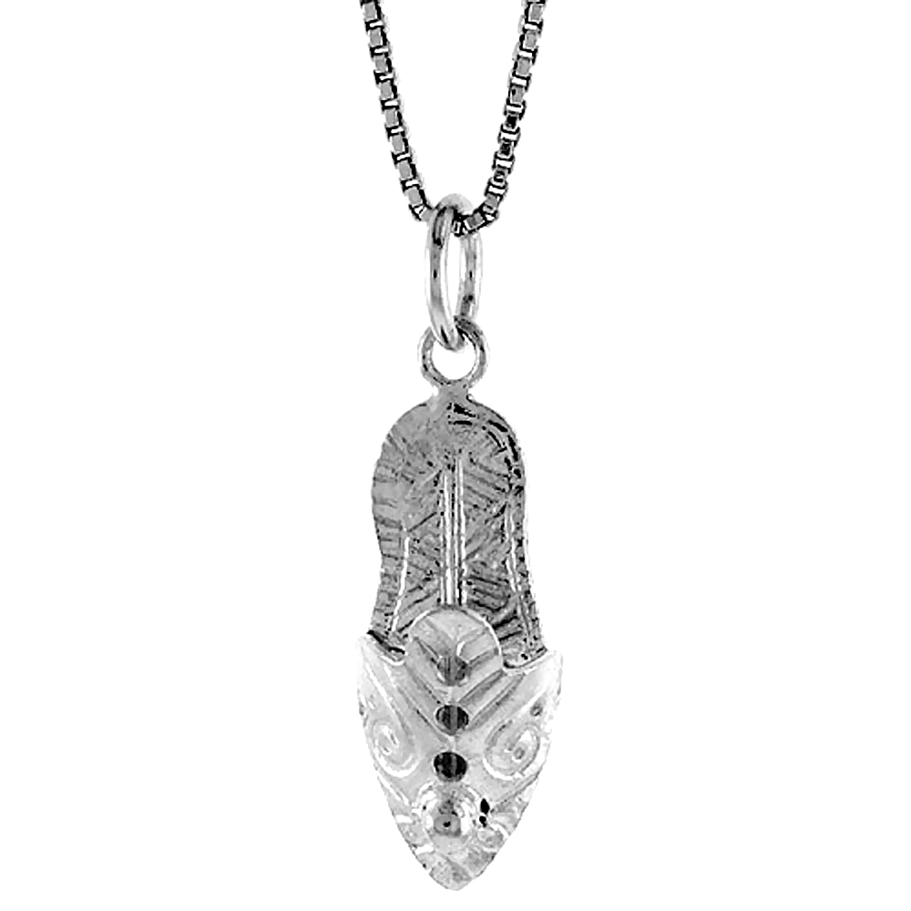 STERLING SILVER ORIENTAL SANDAL PENDANT, 7/8 INCH TALL